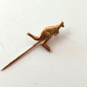 Golden Kangaroo Australia Down Under Pin Antique Pinback Retro Vintage backpack